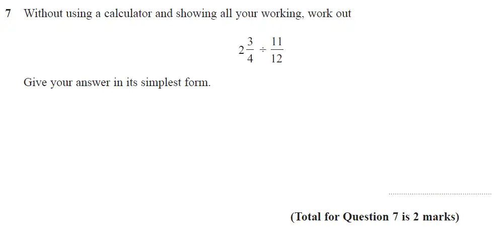 Question 07 - Edexcel IGCSE Maths Past Papers - B Resit Calculator June 2019 - Paper 1