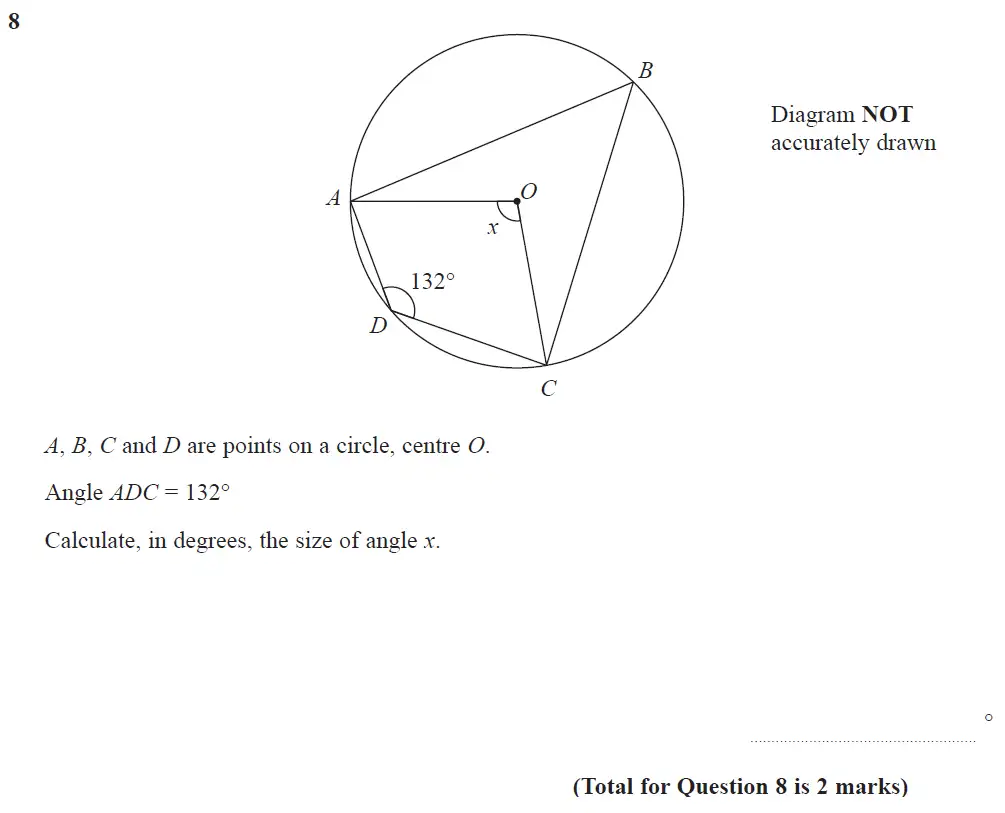 Question 08 - Edexcel IGCSE Maths Past Papers - B Resit Calculator June 2019 - Paper 1
