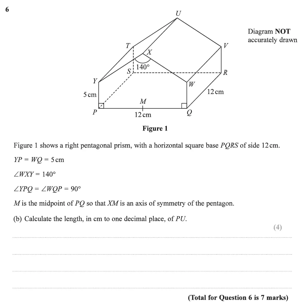 Question 21 - Edexcel IGCSE Maths Past Papers - B Resit Calculator June 2019 - Paper 2