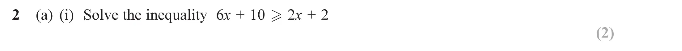 Question 2(a)(i) - Edexcel IGCSE Maths Past Papers - B Resit Calculator June 2019 - Paper 2