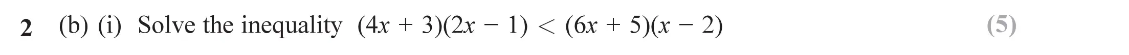 Question 2(b)(i) - Edexcel IGCSE Maths Past Papers - B Resit Calculator June 2019 - Paper 2