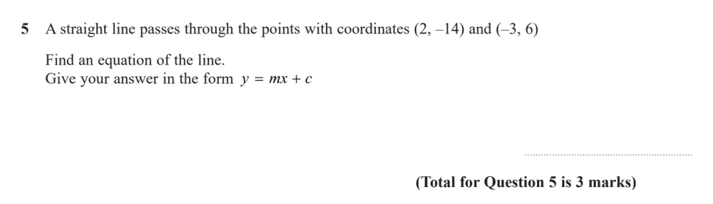 Question 05 - Edexcel IGCSE Maths Past Papers - B Calculator June 2024 - Paper 1