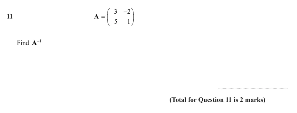 Question 11 - Edexcel IGCSE Maths Past Papers - B Calculator June 2024 - Paper 1