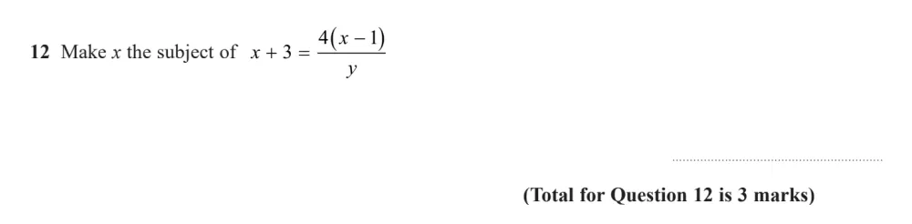 Question 12 - Edexcel IGCSE Maths Past Papers - B Calculator June 2024 - Paper 1