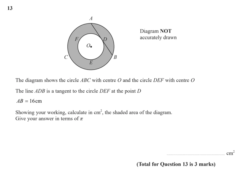 Question 13 - Edexcel IGCSE Maths Past Papers - B Calculator June 2024 - Paper 1