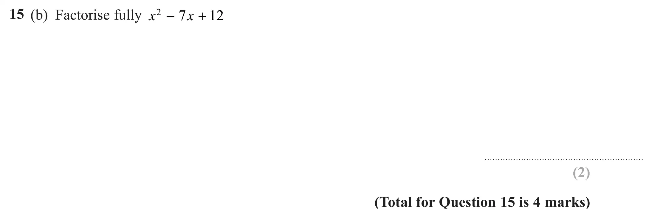 Question 15(b) - Edexcel IGCSE Maths Past Papers - B Calculator June 2024 - Paper 1