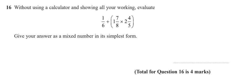 Question 16 - Edexcel IGCSE Maths Past Papers - B Calculator June 2024 - Paper 1
