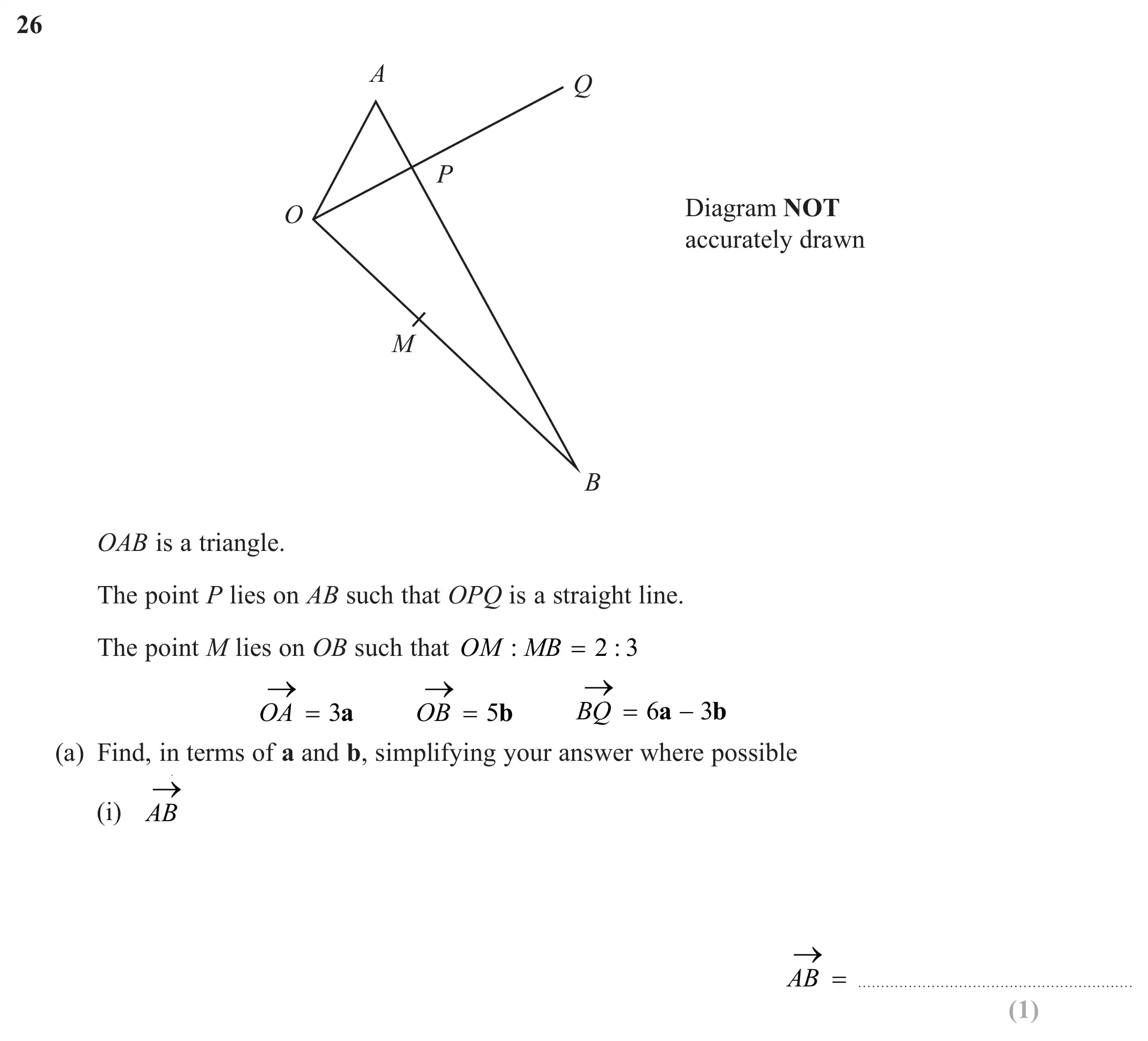 Question 26(a)(i) - Edexcel IGCSE Maths Past Papers - B Calculator June 2024 - Paper 1