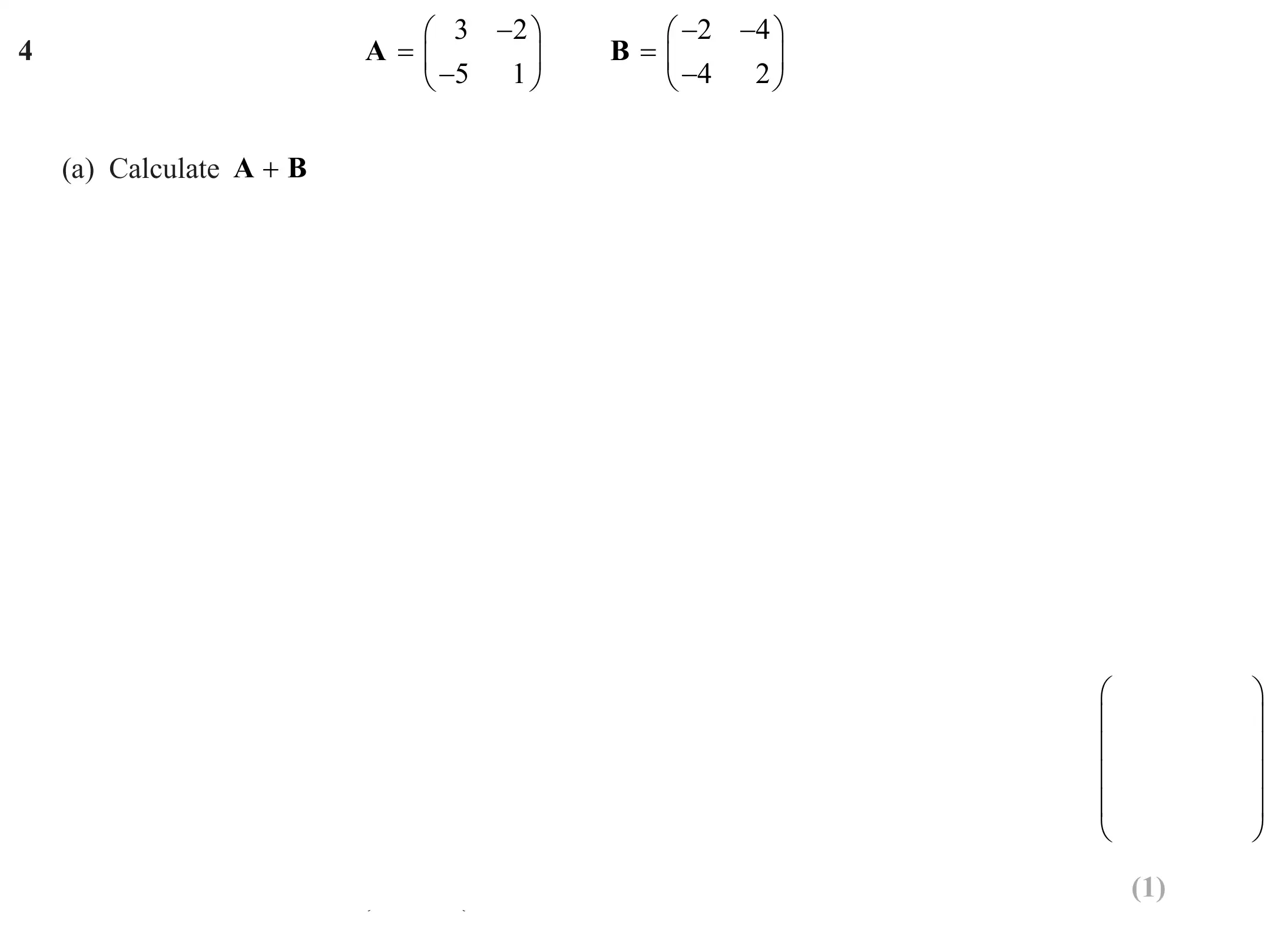 Question 4(a) - Edexcel IGCSE Maths Past Papers - B Calculator June 2024 - Paper 1
