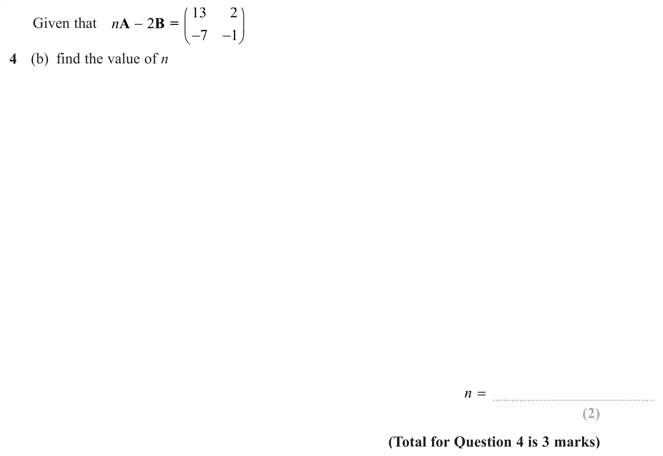 Question 4(b) - Edexcel IGCSE Maths Past Papers - B Calculator June 2024 - Paper 1