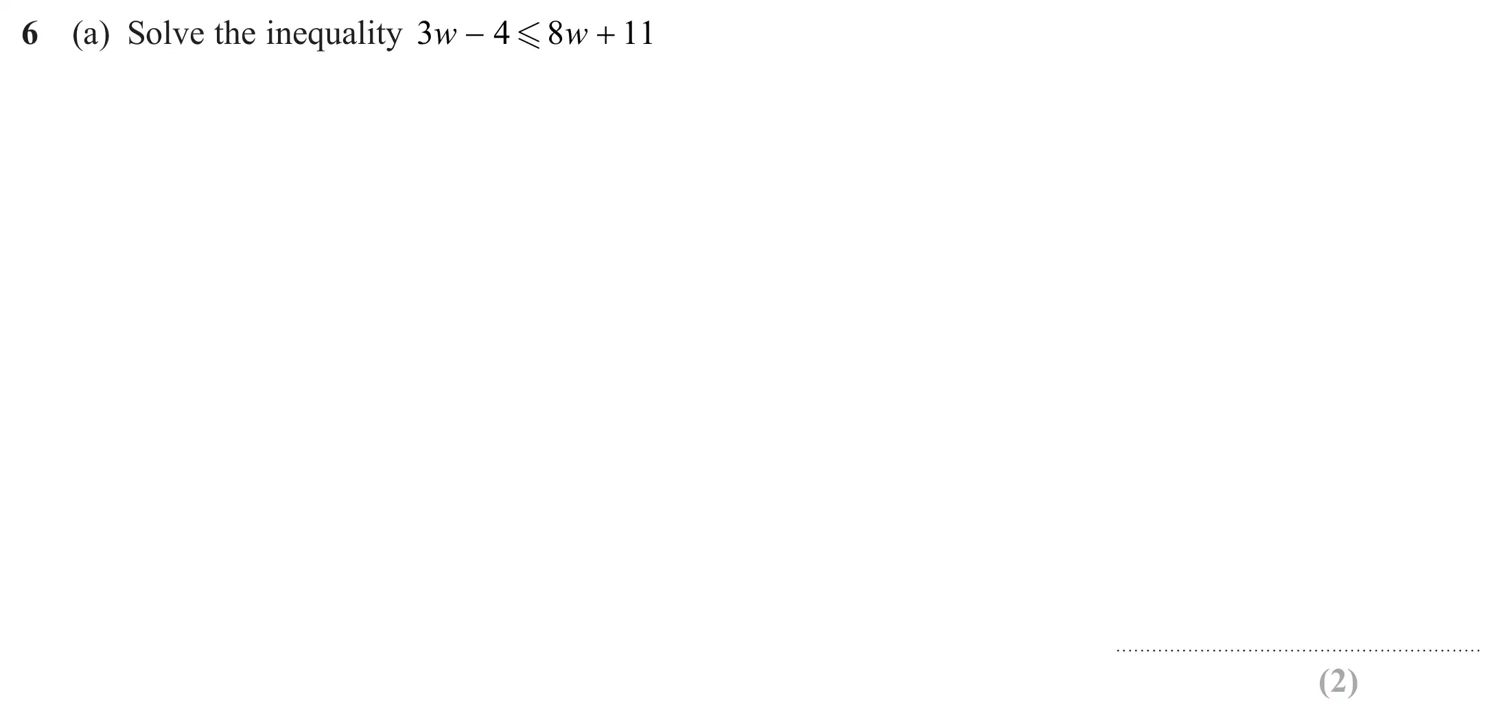 Question 6(a) - Edexcel IGCSE Maths Past Papers - B Calculator June 2024 - Paper 1