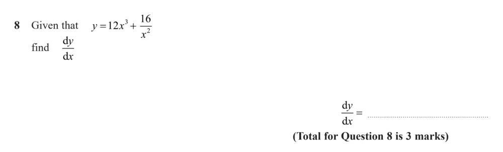 Question 08 - Edexcel IGCSE Maths Past Papers - B Calculator June 2024 - Paper 1R