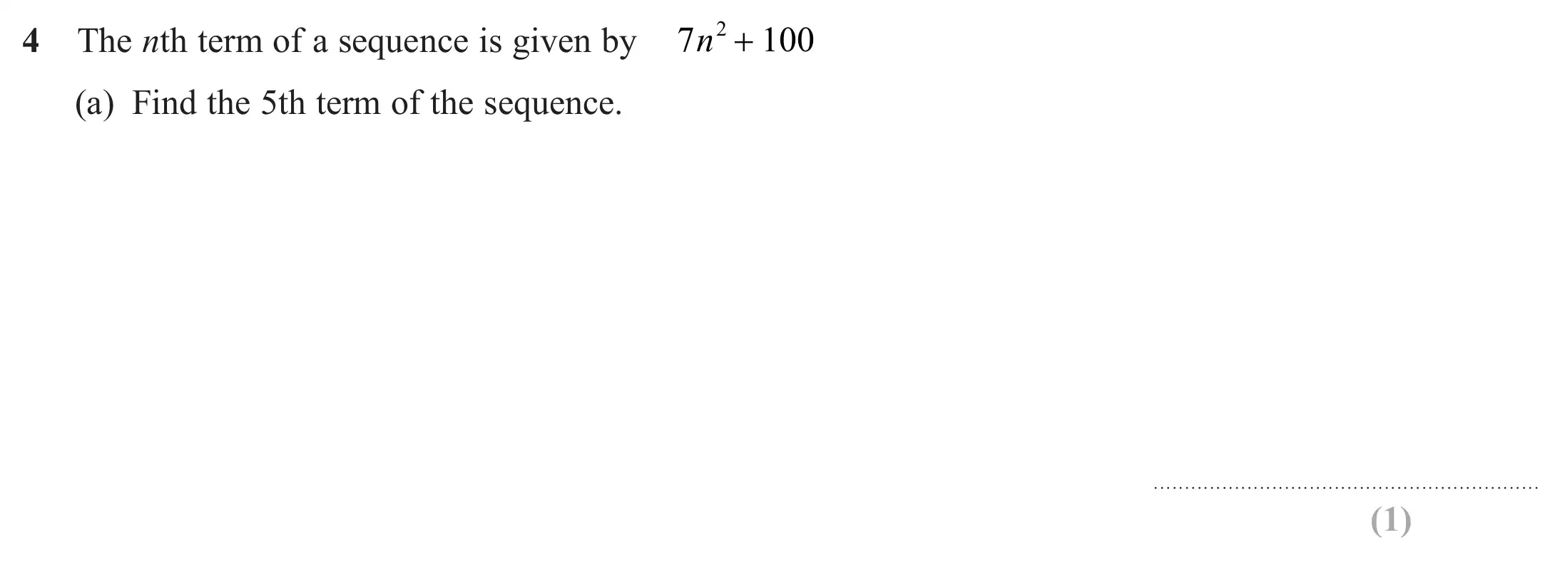 Question 4(a) - Edexcel IGCSE Maths Past Papers - B Calculator June 2024 - Paper 1R