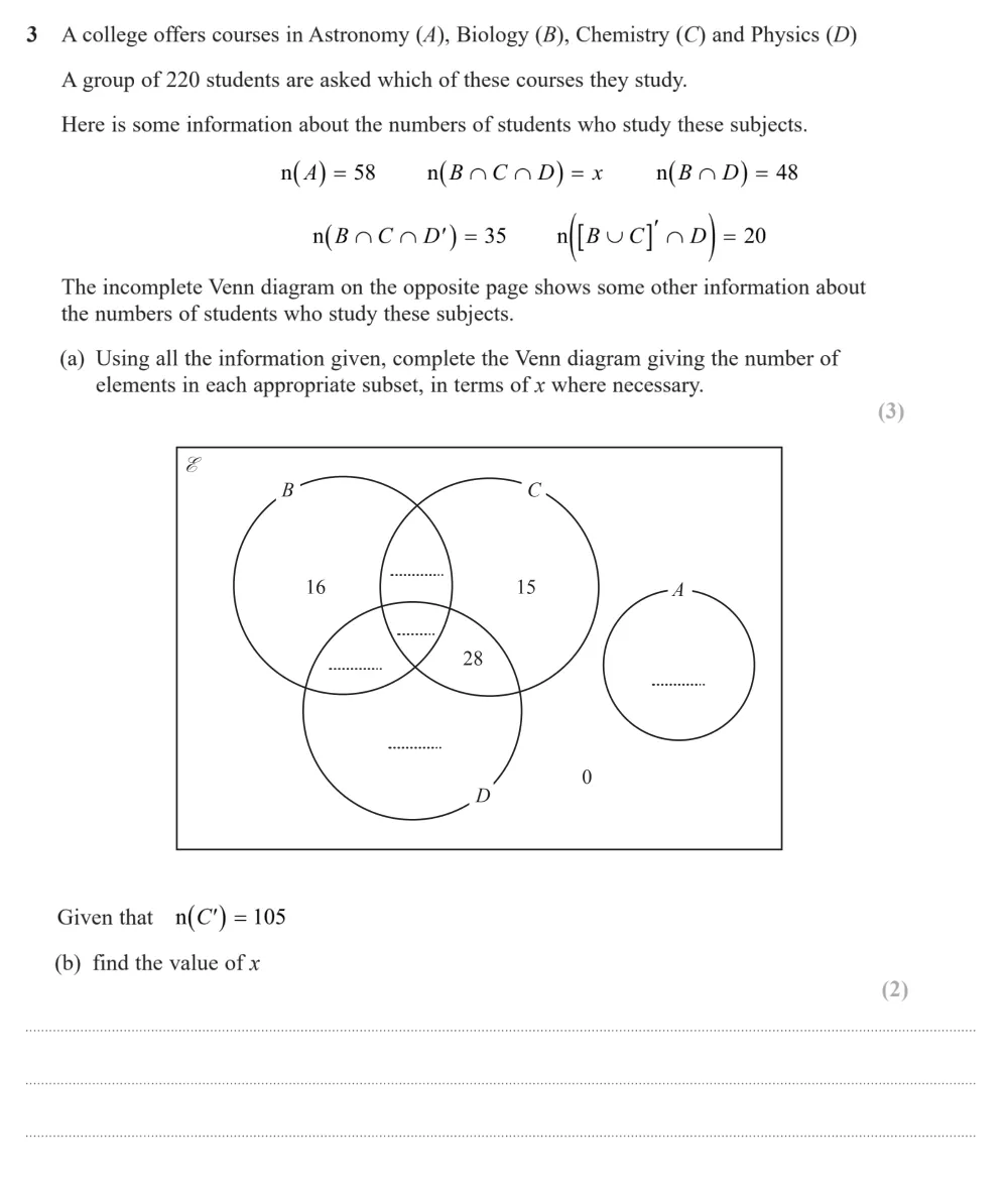 Question 03(a, b) - Edexcel IGCSE Maths Past Papers - B Calculator June 2024 - Paper 2