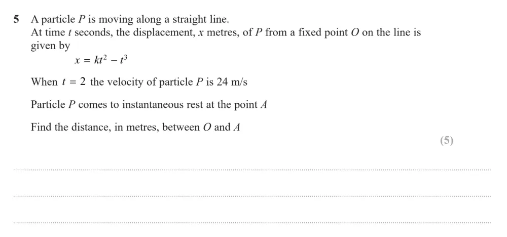 Question 05 - Edexcel IGCSE Maths Past Papers - B Calculator June 2024 - Paper 2