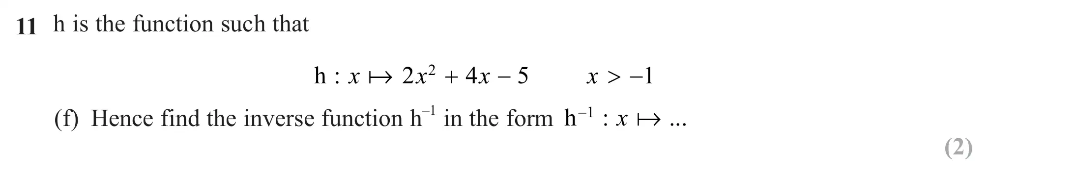 Question 11(f) - Edexcel IGCSE Maths Past Papers - B Calculator June 2024 - Paper 2