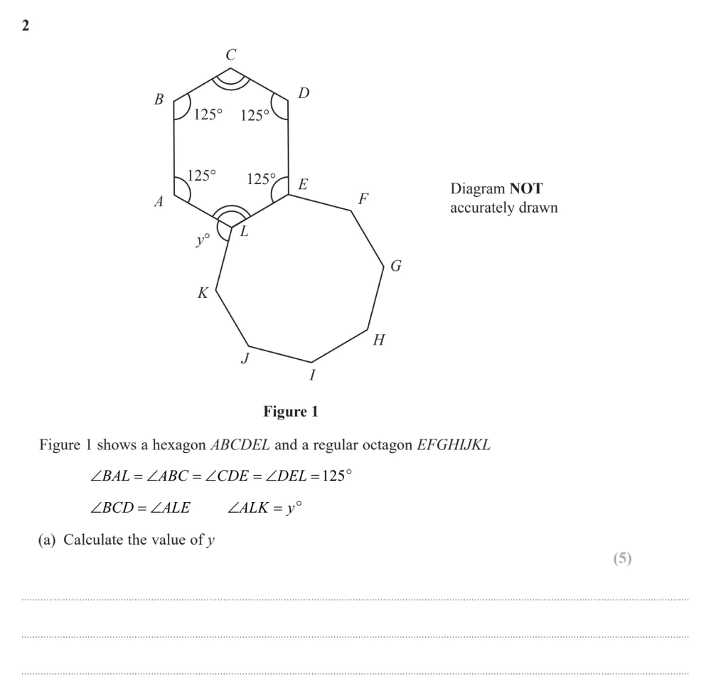 Question 02(a) - Edexcel IGCSE Maths Past Papers - B Calculator June 2024 - Paper 2R
