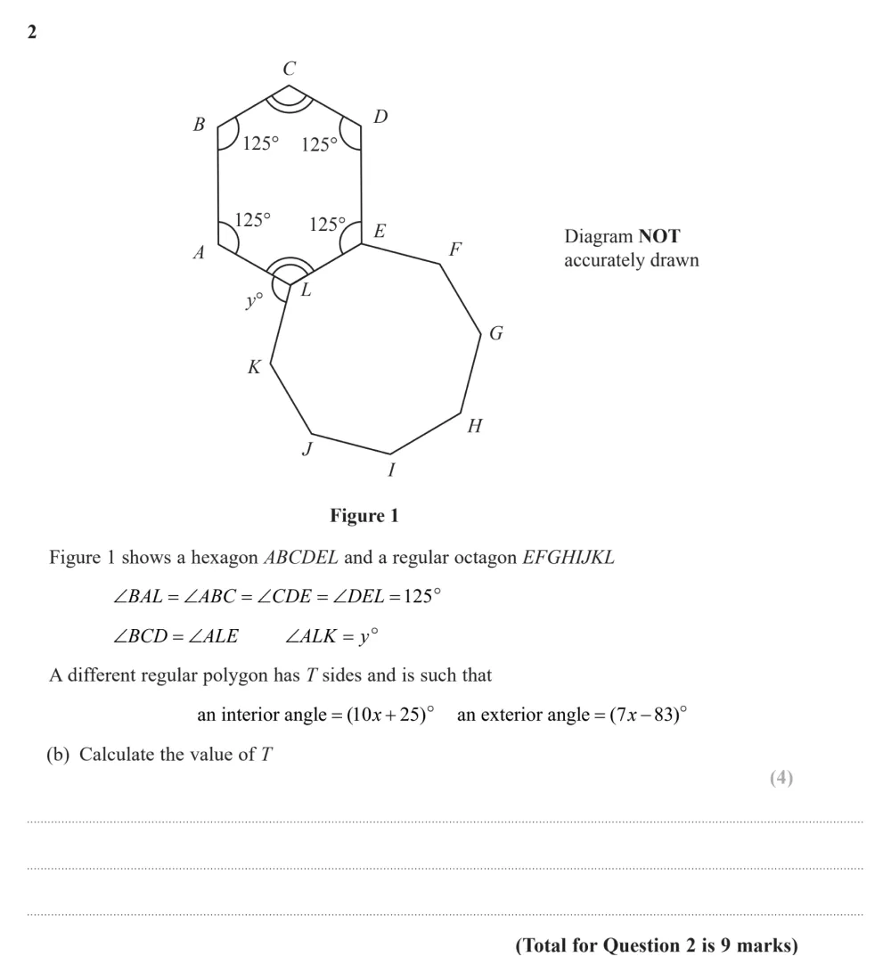 Question 02(b) - Edexcel IGCSE Maths Past Papers - B Calculator June 2024 - Paper 2R
