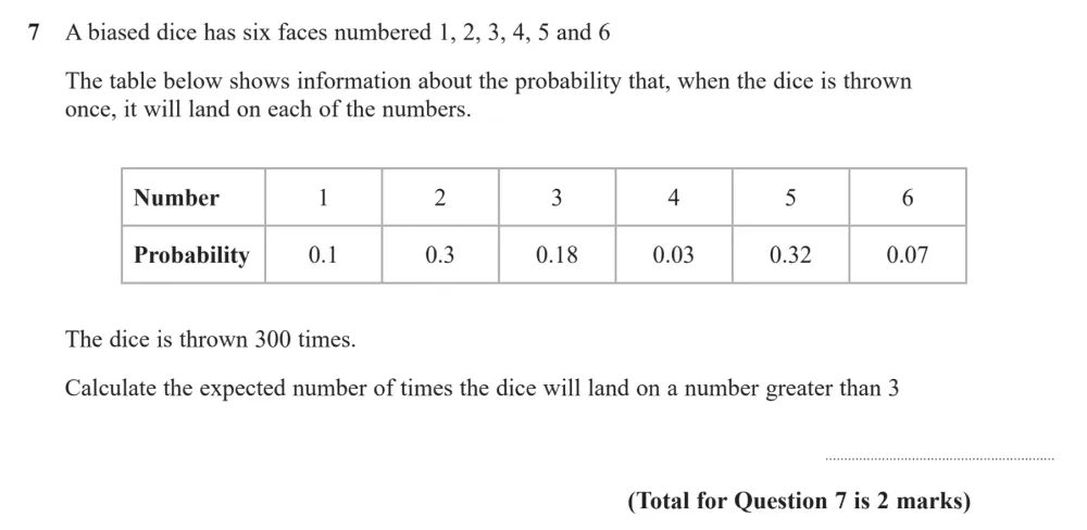 Question 07 - Edexcel IGCSE Maths Past Papers - B Calculator November 2024 - Paper 1