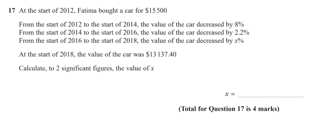 Question 17 - Edexcel IGCSE Maths Past Papers - B Calculator November 2024 - Paper 1