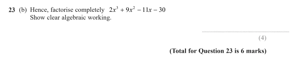 Question 23(b) - Edexcel IGCSE Maths Past Papers - B Calculator November 2024 - Paper 1