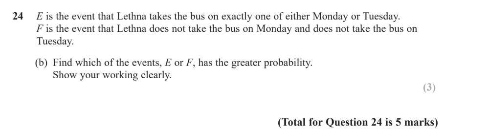 Question 24(b) - Edexcel IGCSE Maths Past Papers - B Calculator November 2024 - Paper 1