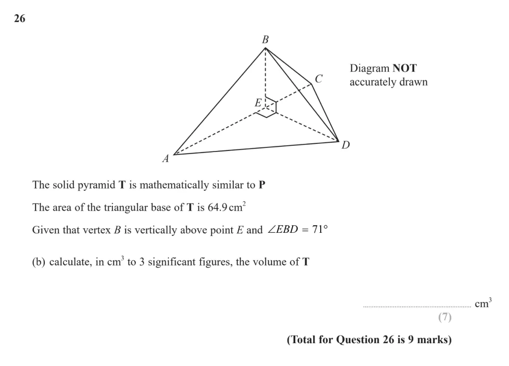 Question 26(b) - Edexcel IGCSE Maths Past Papers - B Calculator November 2024 - Paper 1