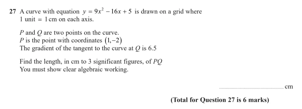 Question 27 - Edexcel IGCSE Maths Past Papers - B Calculator November 2024 - Paper 1