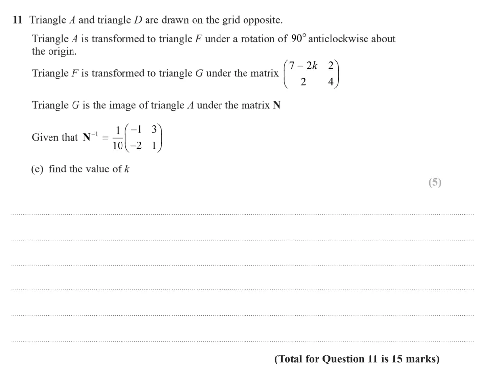 Question 11(e) - Edexcel IGCSE Maths Past Papers - B Calculator November 2024 - Paper 2