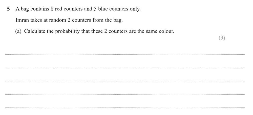 Question 05(a) - Edexcel IGCSE Maths Past Papers - B Calculator November 2024 - Paper 2