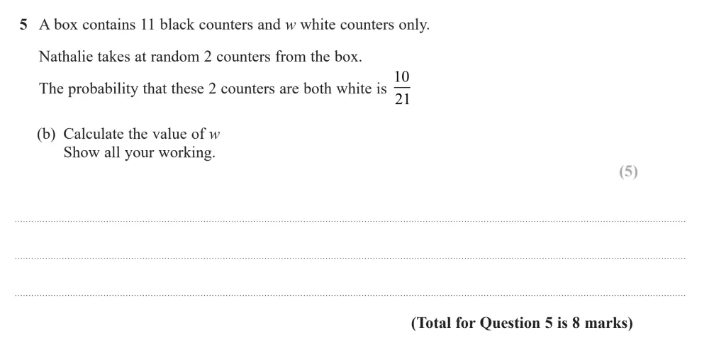 Question 05(b) - Edexcel IGCSE Maths Past Papers - B Calculator November 2024 - Paper 2