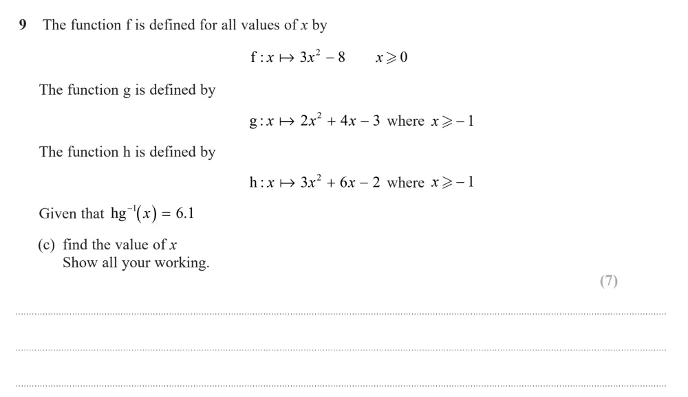 Question 09(c) - Edexcel IGCSE Maths Past Papers - B Calculator November 2024 - Paper 2