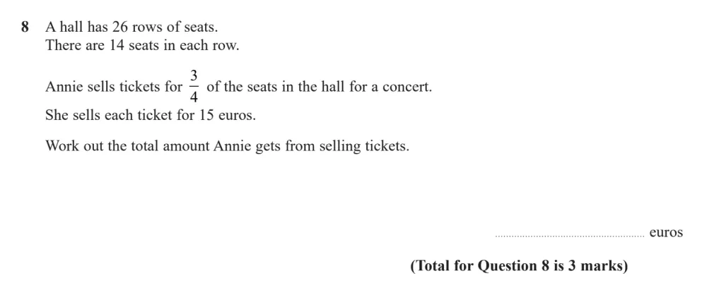 Question 08 - Edexcel IGCSE Maths Past Papers - Foundation Calculator June 2023 - Paper 2