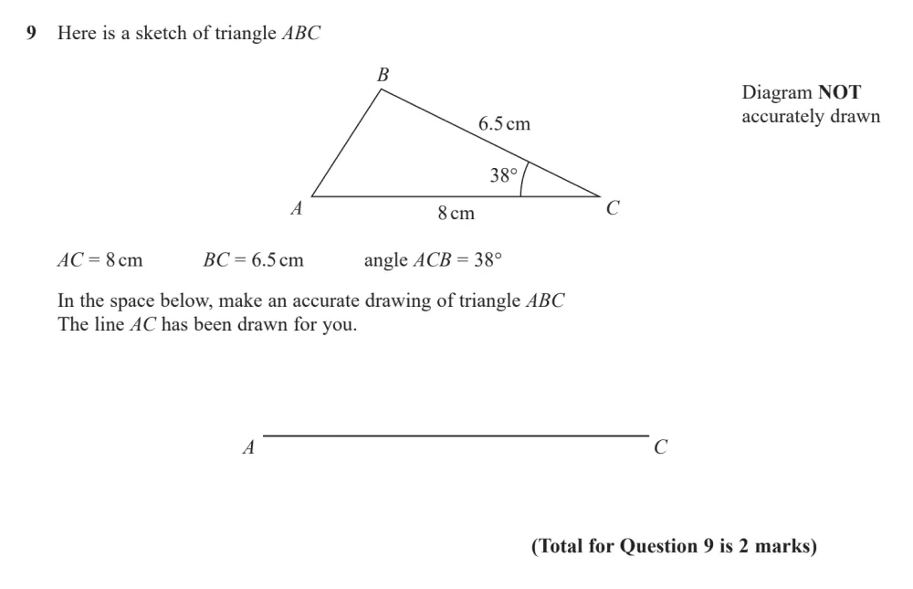Question 09 - Edexcel IGCSE Maths Past Papers - Foundation Calculator June 2023 - Paper 2