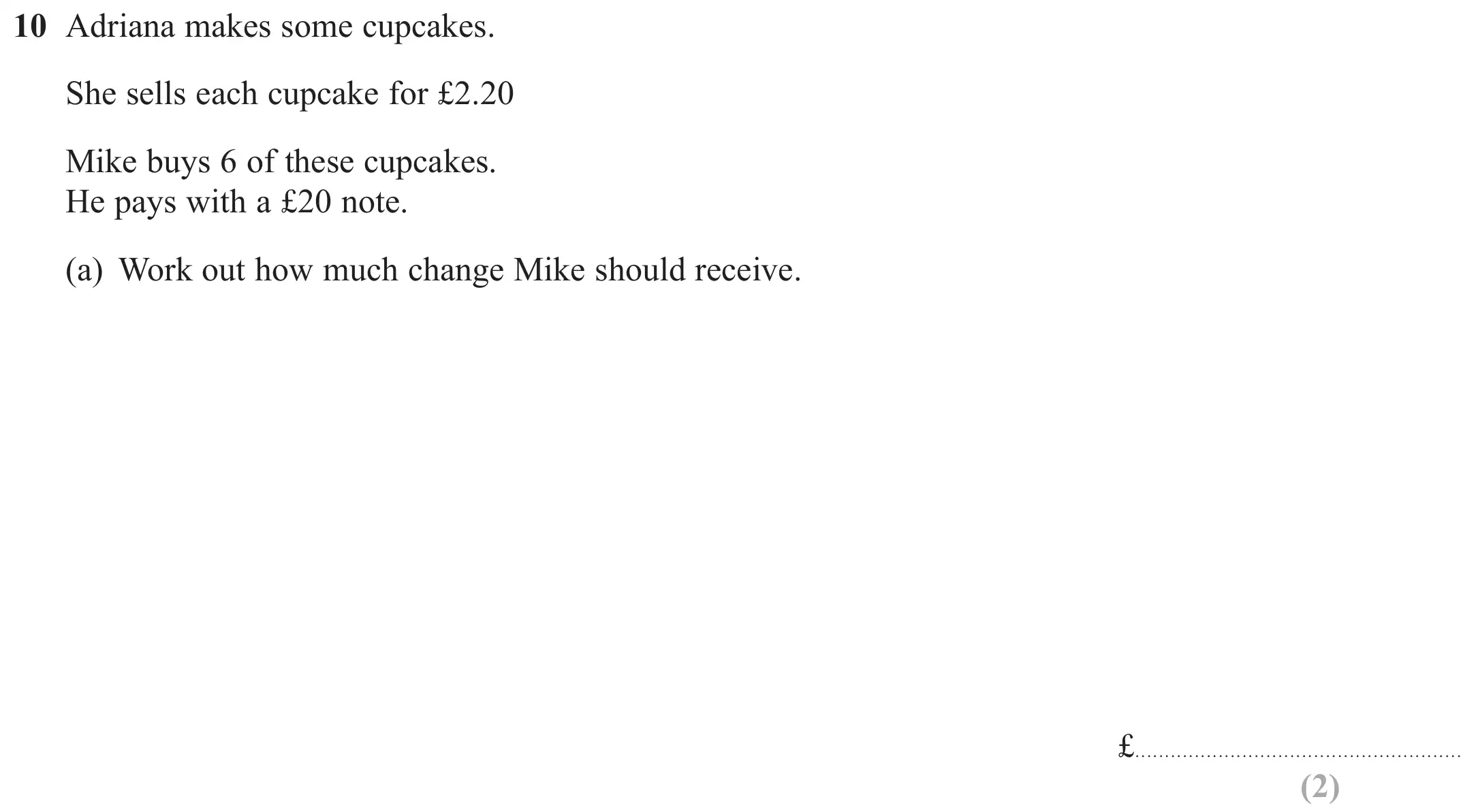 Question 10(a) - Edexcel IGCSE Maths Past Papers - Foundation Calculator June 2023 - Paper 2