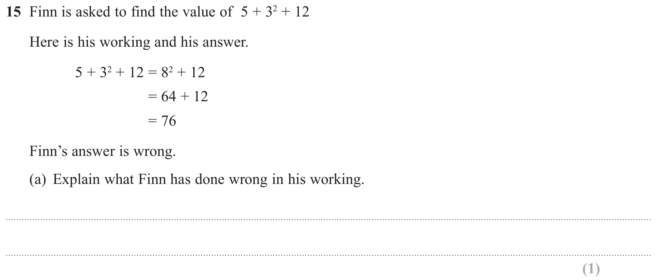 Question 15(a) - Edexcel IGCSE Maths Past Papers - Foundation Calculator June 2023 - Paper 2