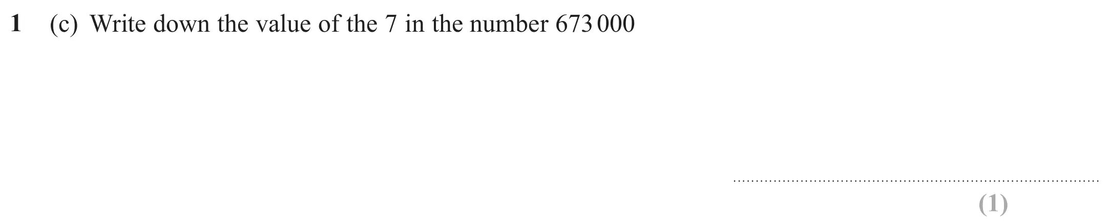 Question 1(c) - Edexcel IGCSE Maths Past Papers - Foundation Calculator June 2023 - Paper 2
