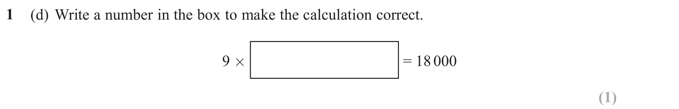Question 1(d) - Edexcel IGCSE Maths Past Papers - Foundation Calculator June 2023 - Paper 2