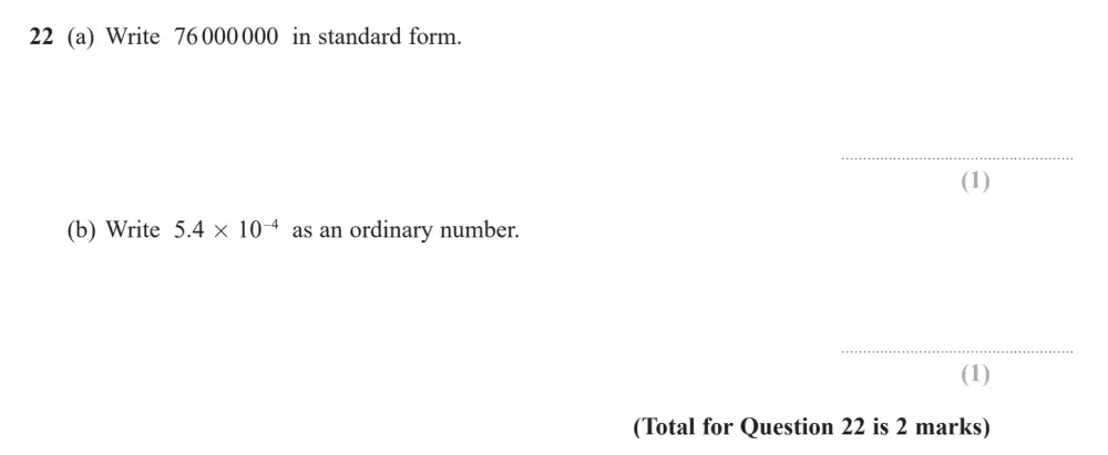 Question 22(a, b) - Edexcel IGCSE Maths Past Papers - Foundation Calculator June 2023 - Paper 2