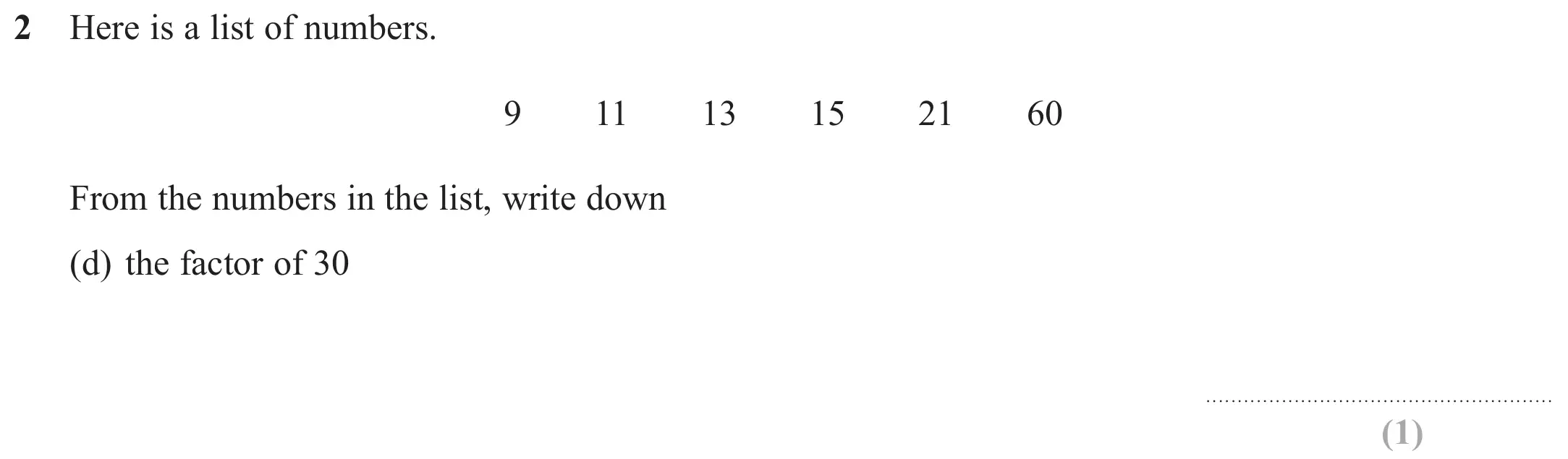 Question 2(d) - Edexcel IGCSE Maths Past Papers - Foundation Calculator June 2023 - Paper 2