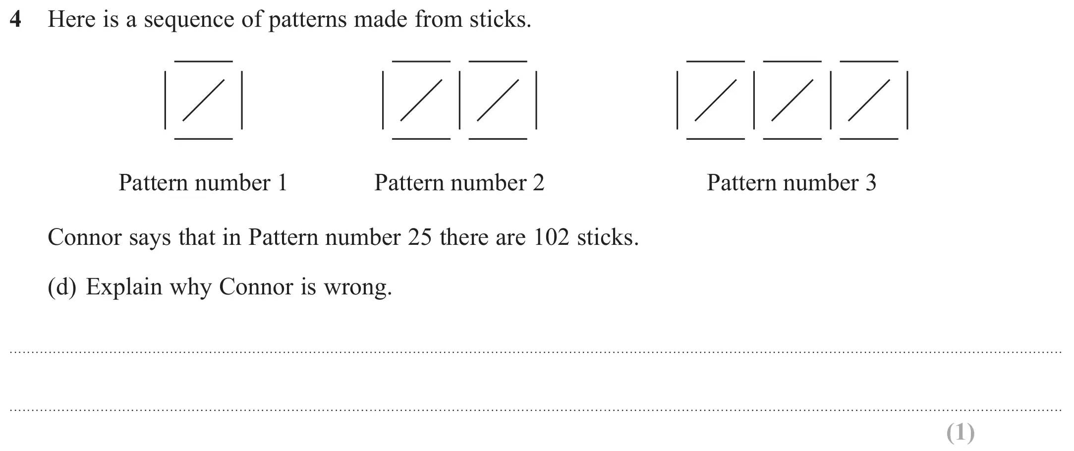 Question 4(d) - Edexcel IGCSE Maths Past Papers - Foundation Calculator June 2023 - Paper 2