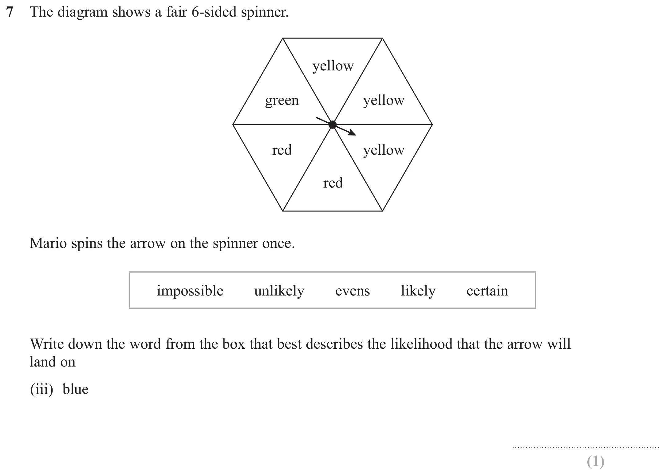 Question 7(iii) - Edexcel IGCSE Maths Past Papers - Foundation Calculator June 2023 - Paper 2