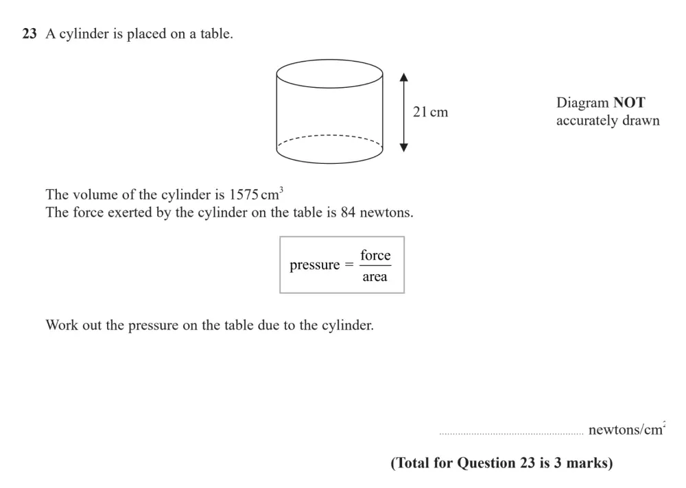 Question 23 - Edexcel IGCSE Maths Past Papers - Foundation Calculator June 2024 - Paper 1