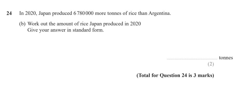 Question 24(b) - Edexcel IGCSE Maths Past Papers - Foundation Calculator June 2024 - Paper 1