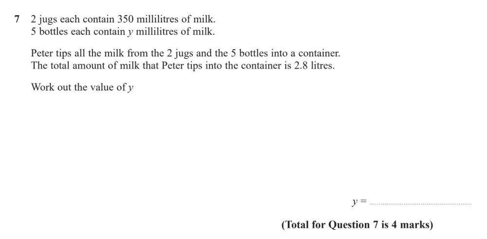 Question 07 - Edexcel IGCSE Maths Past Paper - Foundation Calculator June 2024 - Paper 2