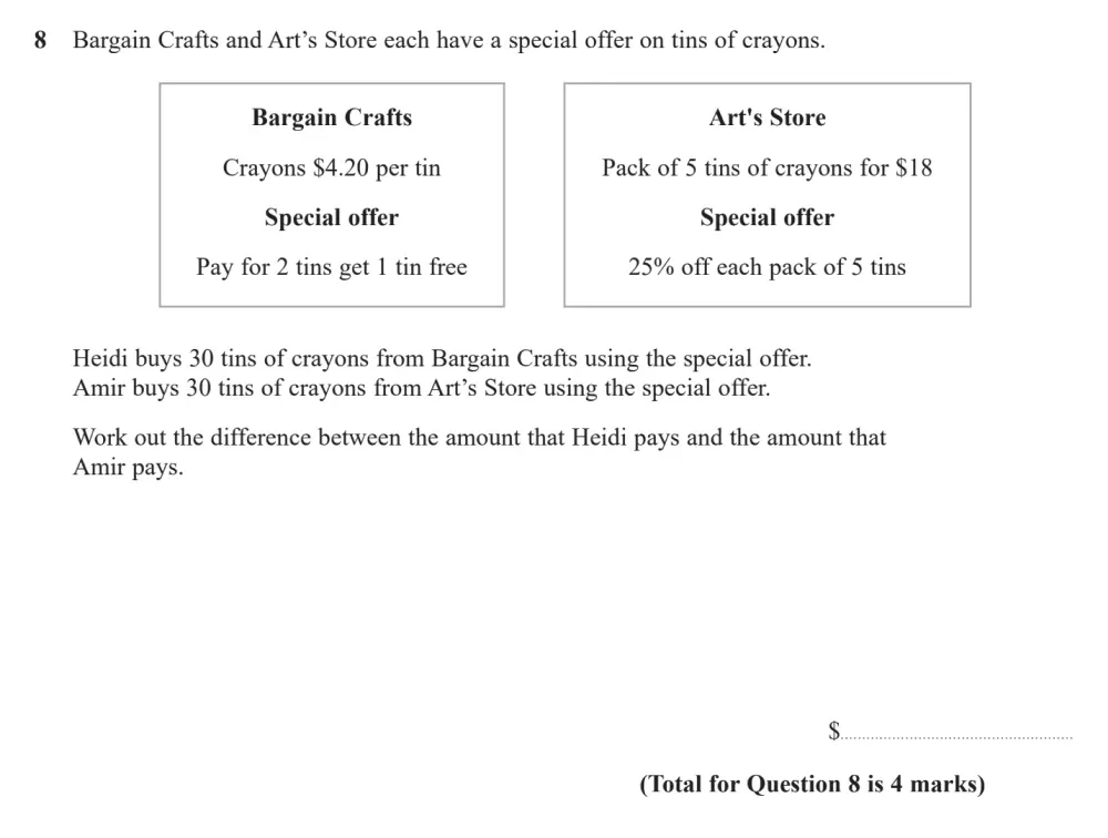 Question 08 - Edexcel IGCSE Maths Past Paper - Foundation Calculator June 2024 - Paper 2