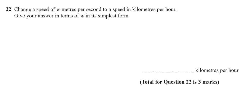 Question 22 - Edexcel IGCSE Maths Past Paper - Foundation Calculator June 2024 - Paper 2