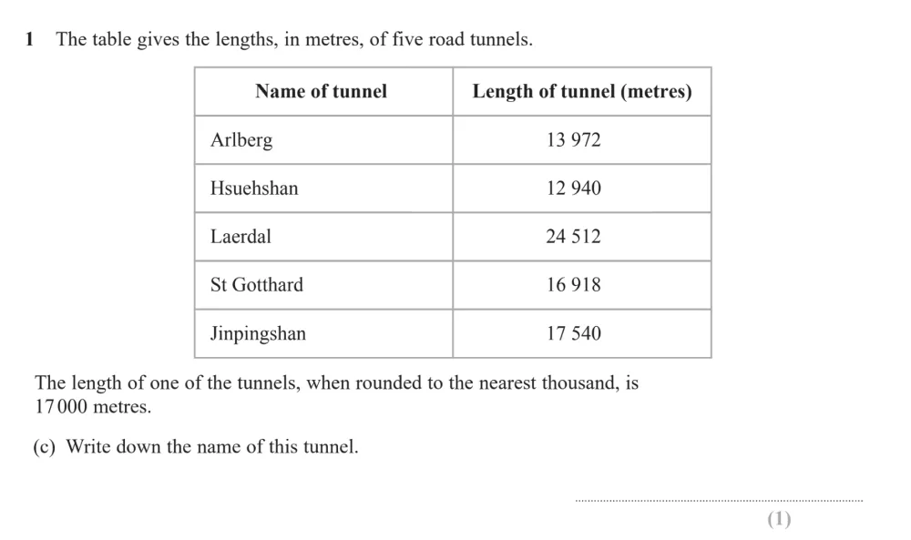 Question 01(c) - Edexcel IGCSE Maths Past Paper - Foundation Calculator November 2024 - Paper 1
