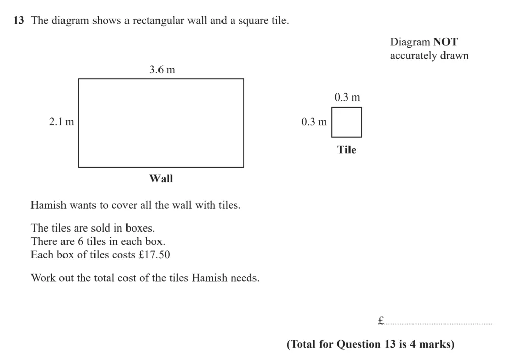 Question 13 - Edexcel IGCSE Maths Past Paper - Foundation Calculator November 2024 - Paper 1