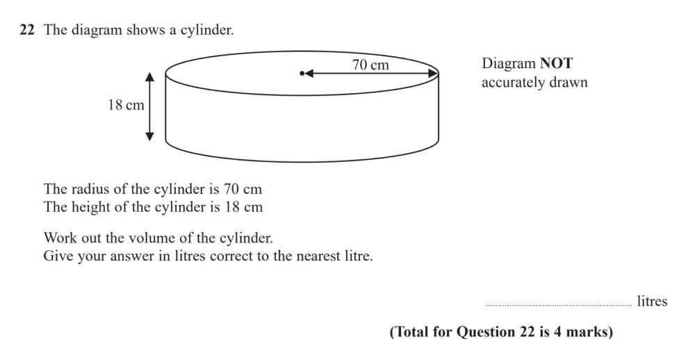 Question 22 - Edexcel IGCSE Maths Past Paper - Foundation Calculator November 2024 - Paper 1